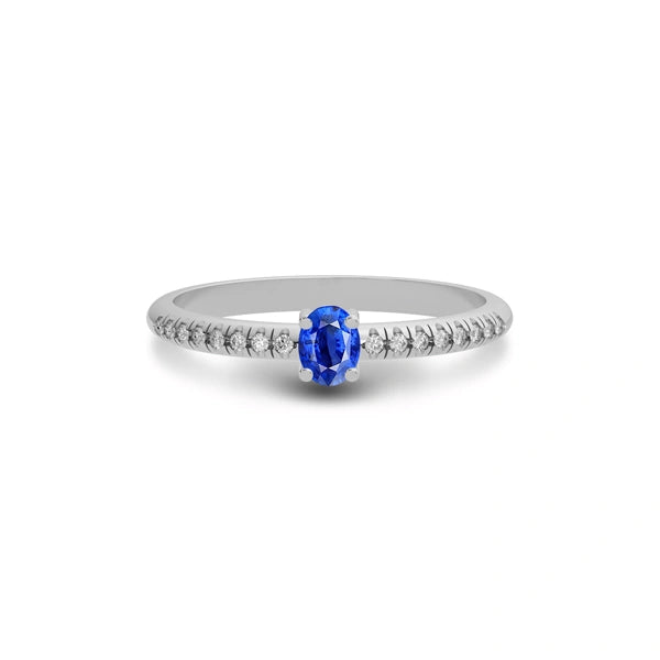 Blue Sapphire Sterling Silver Ring R4
