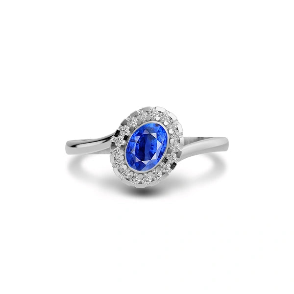 Blue Sapphire Sterling Silver Ring R5