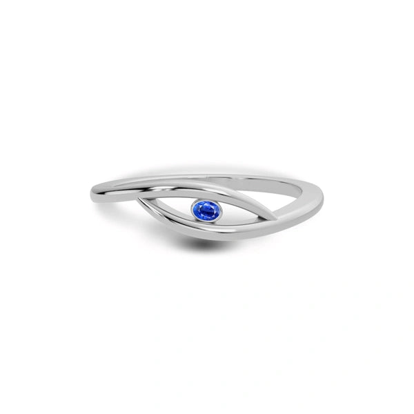 Blue Sapphire Sterling Silver Ring R9