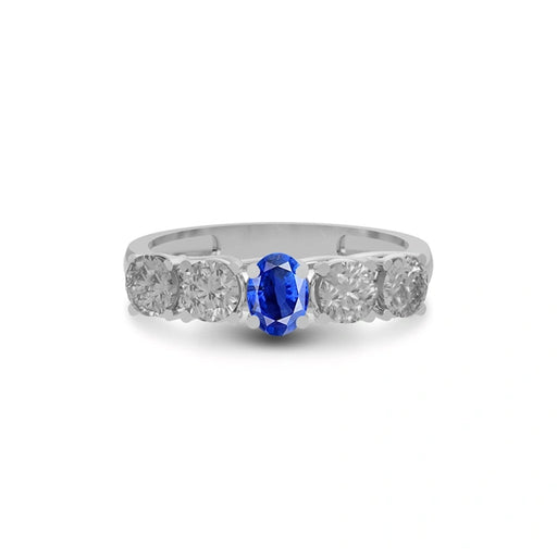 Blue Sapphire Sterling Silver Ring R10