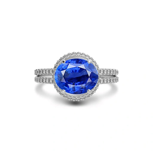 Blue Sapphire Sterling Silver Ring R11