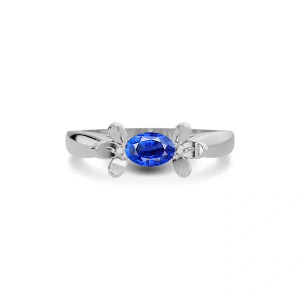 Blue Sapphire Sterling Silver Ring R12