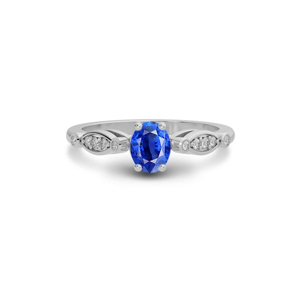 Blue Sapphire Sterling Silver Ring R15