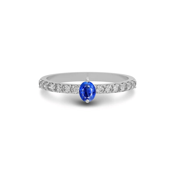 Blue Sapphire Sterling Silver Ring R20