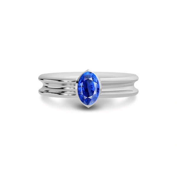 Blue Sapphire Sterling Silver Ring R24