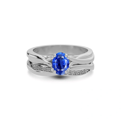 Blue Sapphire Sterling Silver Ring R27