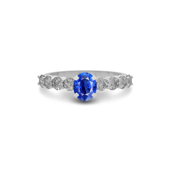 Blue Sapphire Sterling Silver Ring R29