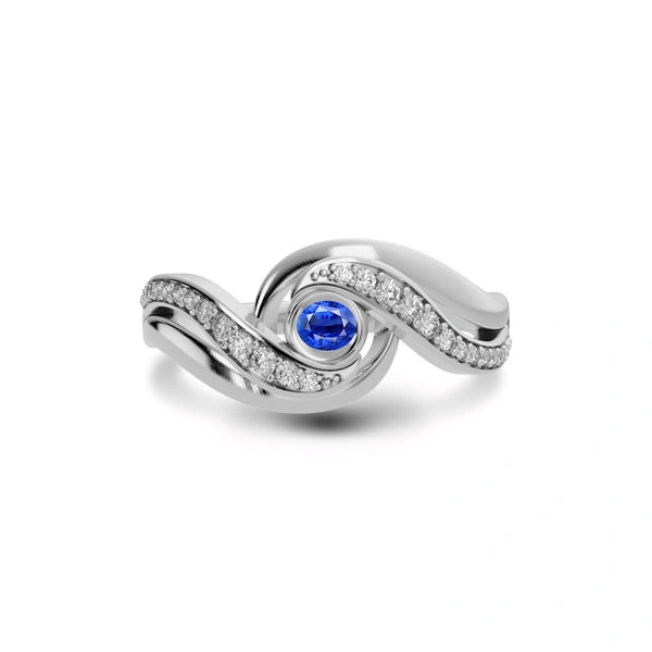 Blue Sapphire Sterling Silver Ring R32