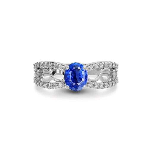Blue Sapphire Sterling Silver Ring R34