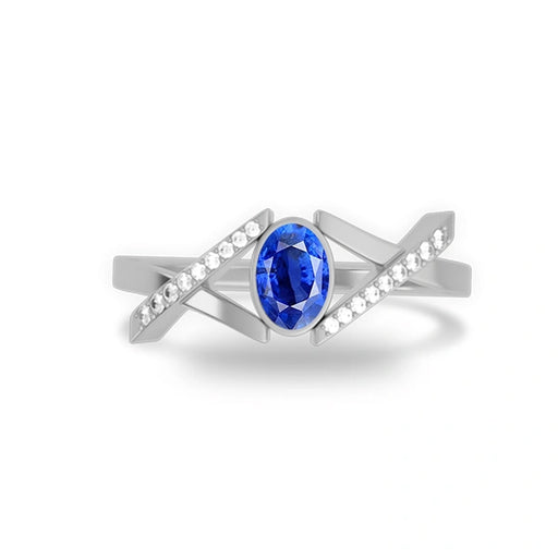 Blue Sapphire Sterling Silver Ring R36