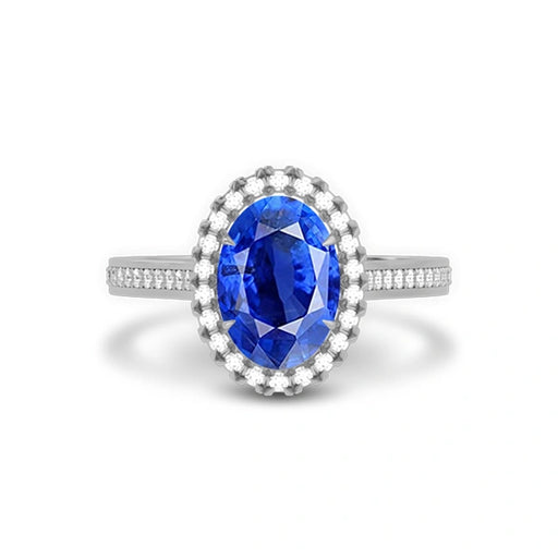 Blue Sapphire Sterling Silver Ring R40