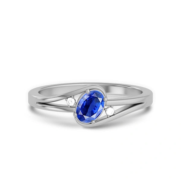 Blue Sapphire Sterling Silver Ring R44