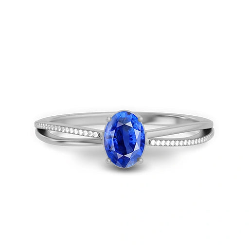 Blue Sapphire Sterling Silver Ring R47