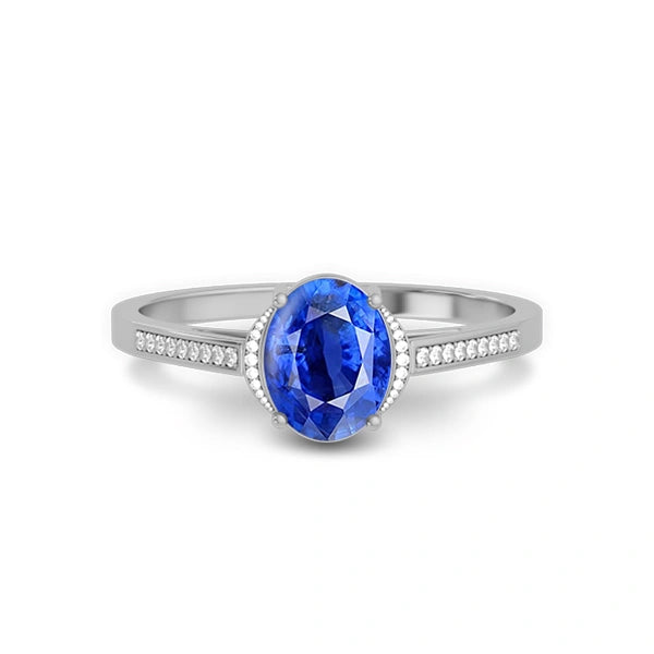 Blue Sapphire Sterling Silver Ring R53