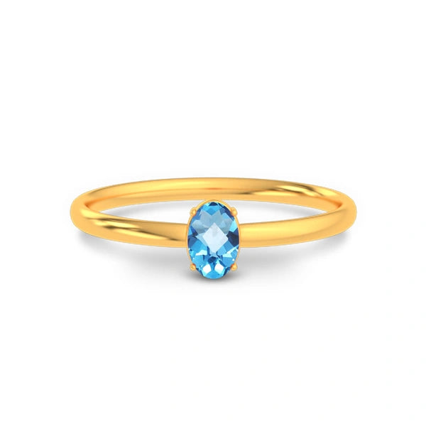 Blue Topaz Gold Ring R39