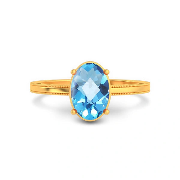 Blue Topaz Gold Ring R48