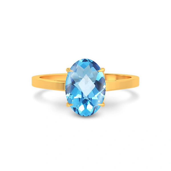 Blue Topaz Gold Ring R49