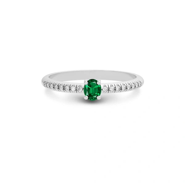 Emerald (Zambia) Platinum Ring R4