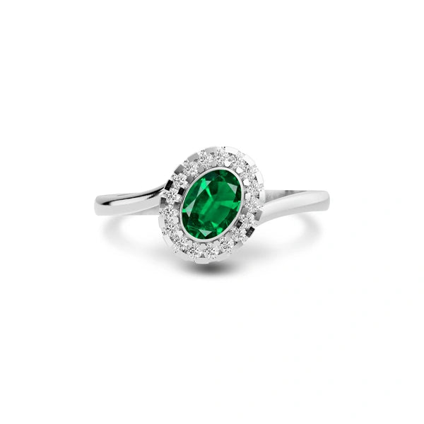Emerald (Zambia) Platinum Ring R5