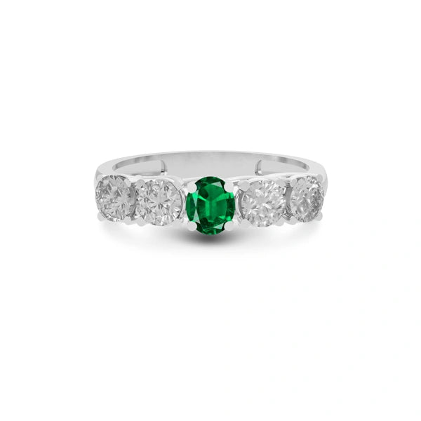 Emerald (Zambia) Platinum Ring R10