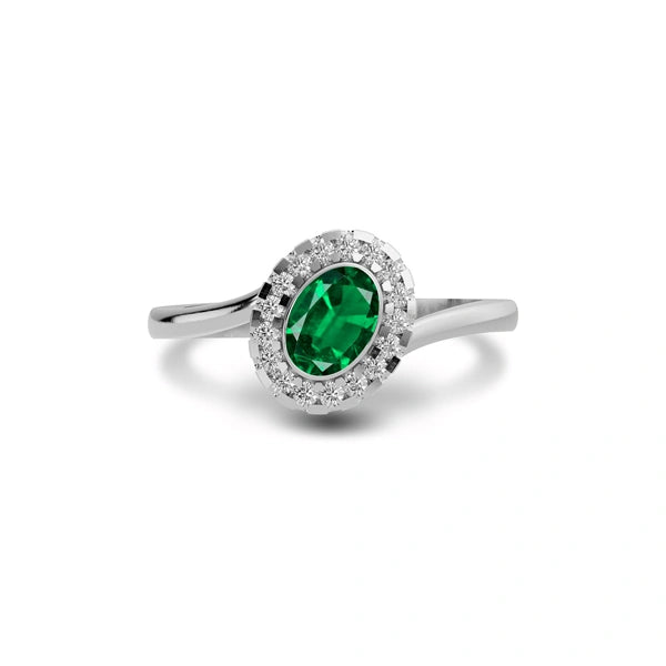 Emerald Gemstone R5 Sterling Silver Ring