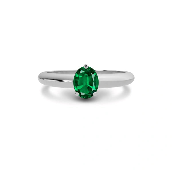 Emerald (Zambia) Sterling Silver Ring R13