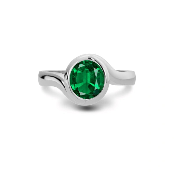 Emerald (Zambia) Sterling Silver Ring R22