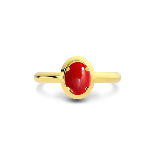 Red Coral Gold Ring R14