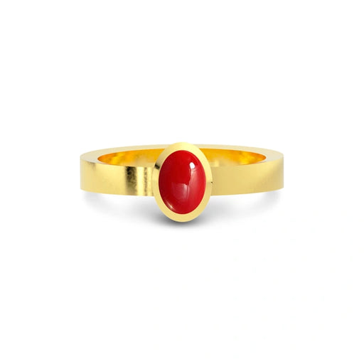 Red Coral Gold Ring R23