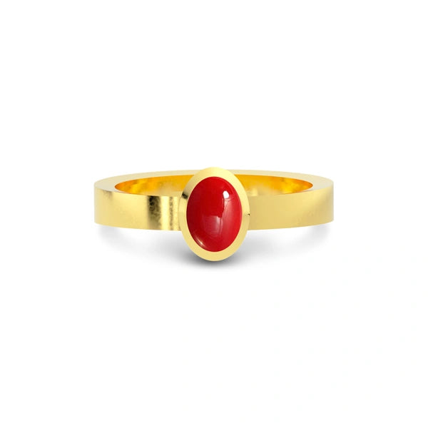 Red Coral Gold Ring R23