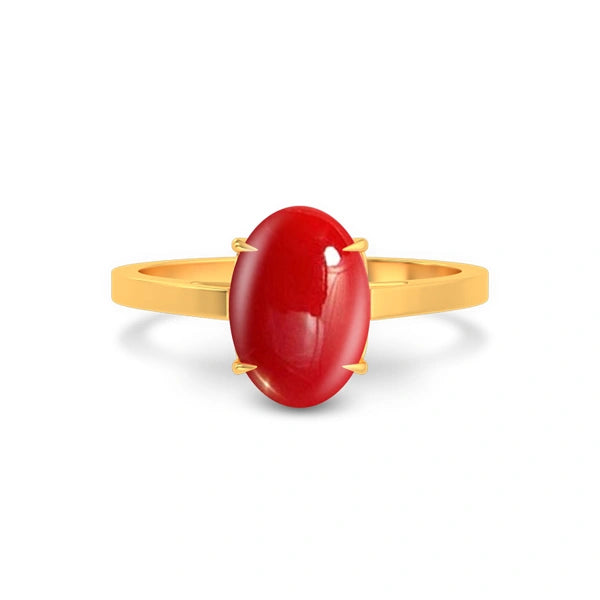 Red Coral Gold Ring R49