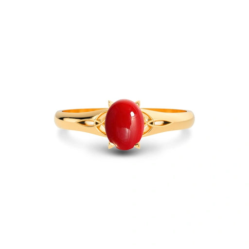 Red Coral Panchdhatu Ring R6