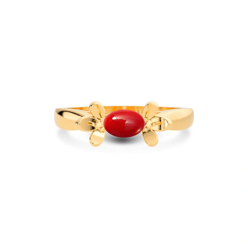 Red Coral Panchdhatu Ring R12