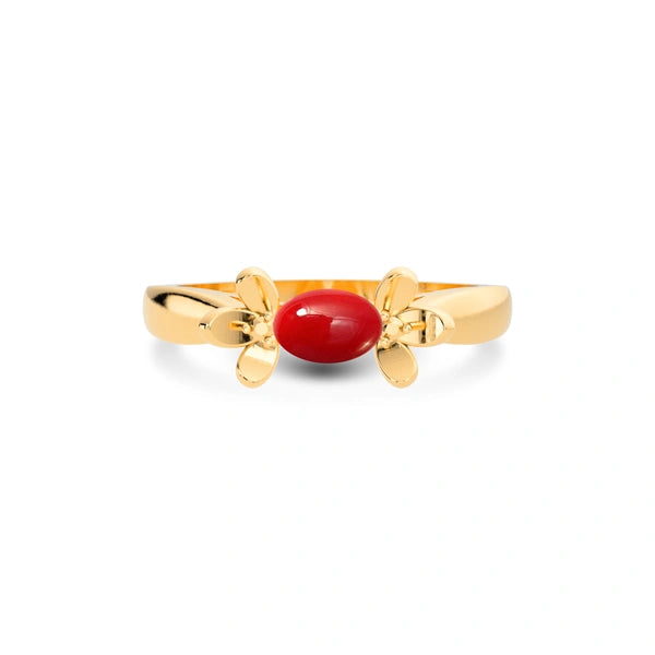 Red Coral Panchdhatu Ring R12