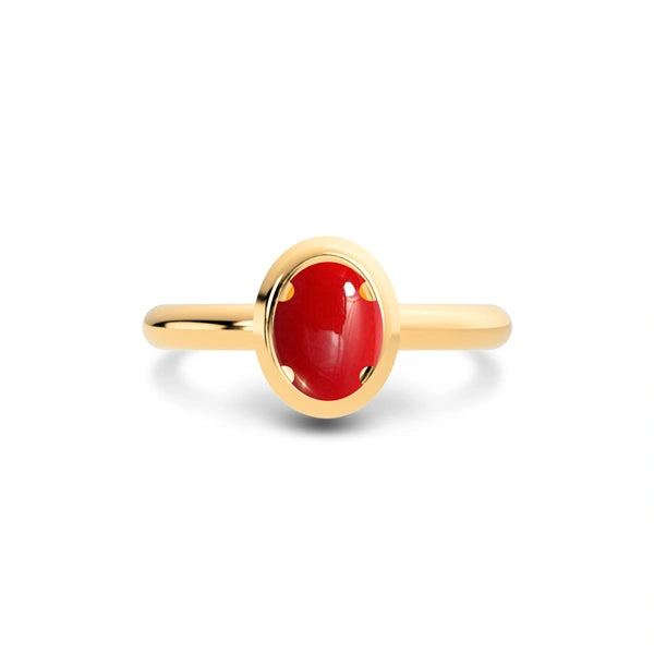 Red Coral Panchdhatu Ring R14