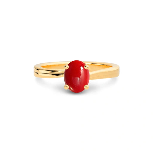 Red Coral Panchdhatu Ring R16