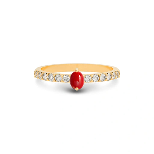 Red Coral Panchdhatu Ring R20