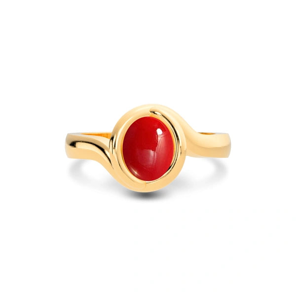 Red Coral Panchdhatu Ring R22