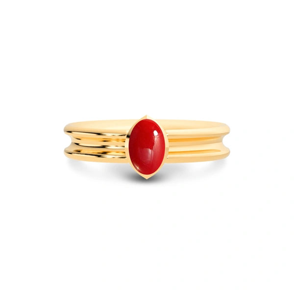 Red Coral Panchdhatu Ring R24