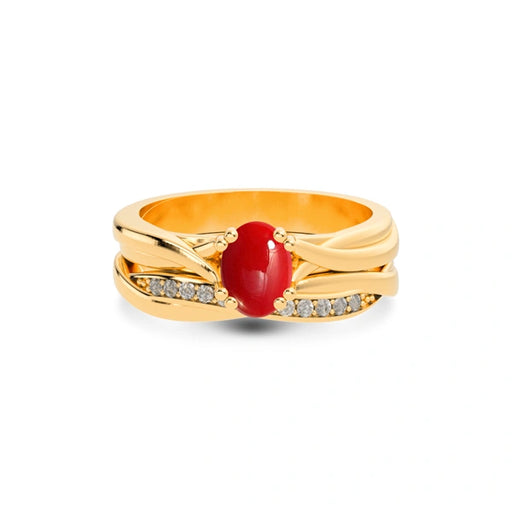 Red Coral Panchdhatu Ring R27
