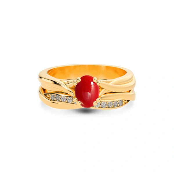 Red Coral Panchdhatu Ring R27