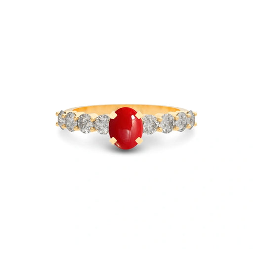 Red Coral Panchdhatu Ring R29