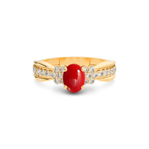 Red Coral Panchdhatu Ring R31