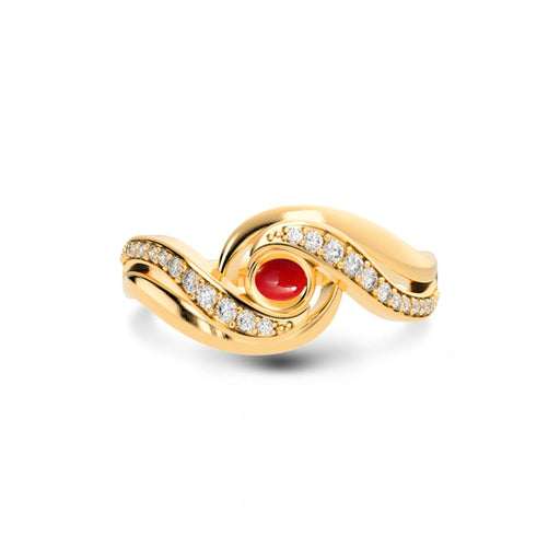 Red Coral Panchdhatu Ring R32