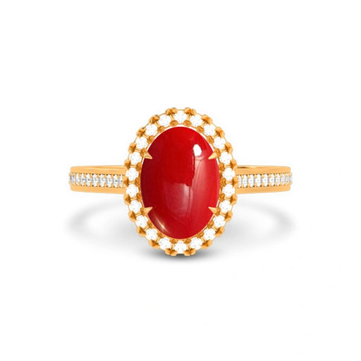 Red Coral Panchdhatu Ring R40