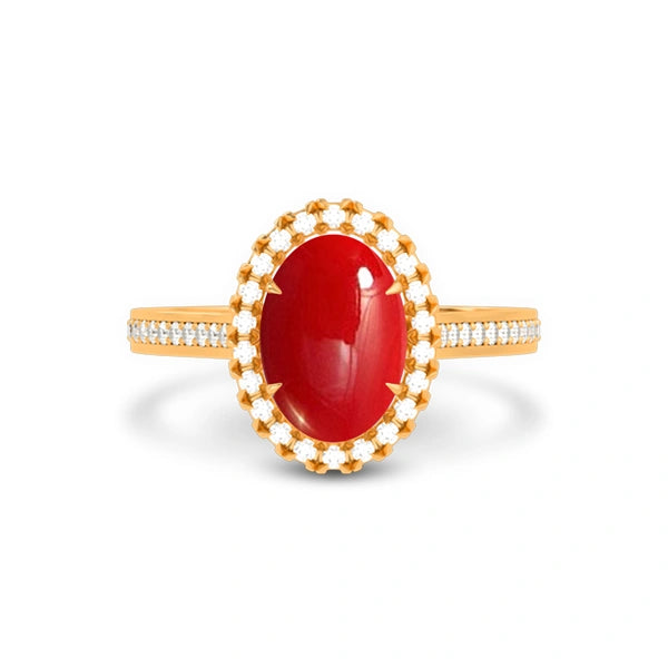 Red Coral Panchdhatu Ring R40