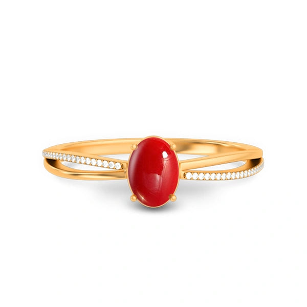 Red Coral Panchdhatu Ring R47