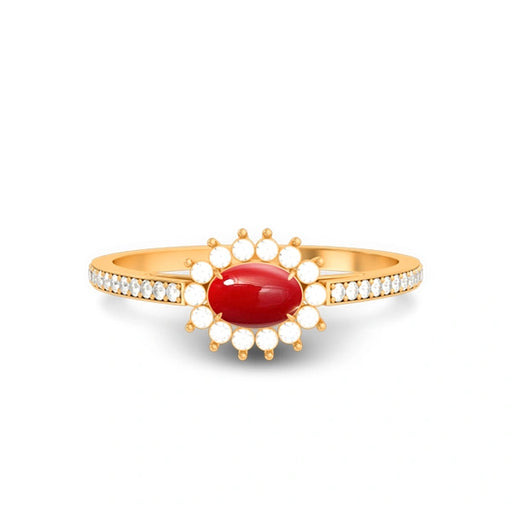 Red Coral Panchdhatu Ring R55