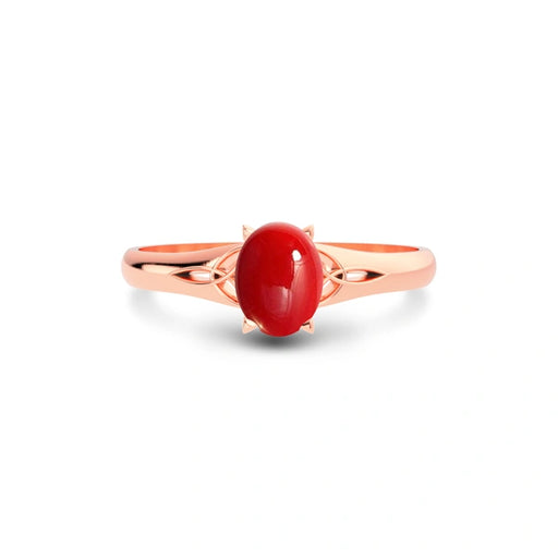 Red Coral Rose Gold Ring R6