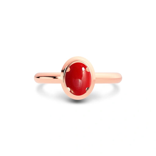 Red Coral Rose Gold Ring R14